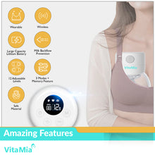 Load image into Gallery viewer, VitaMia Wearable Cordless Breast Pump Single Pump 24mm Flange